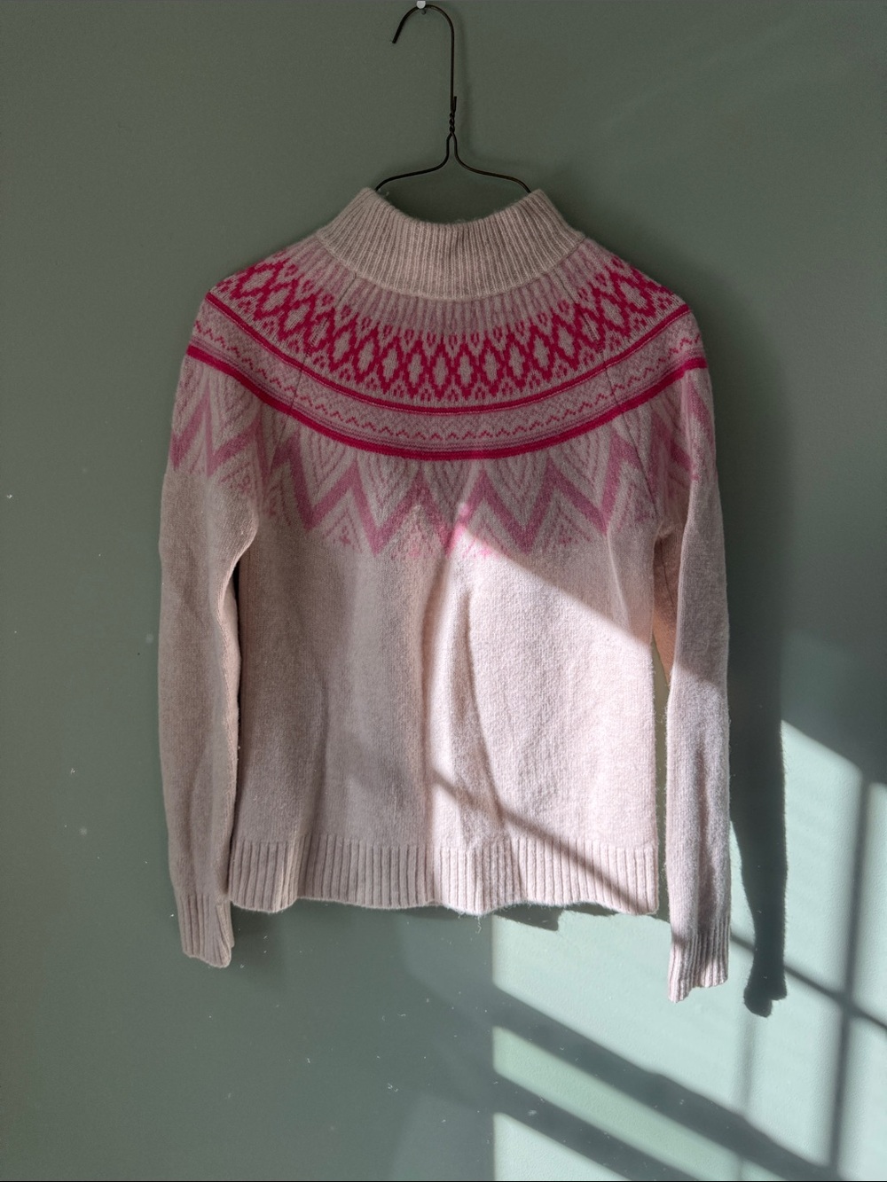 Women’s Pink Fair Isle Turtleneck Sweater